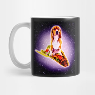 Outer Space Galaxy Dog Riding Taco Mug